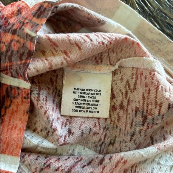 Project Womens L/S Shirt Blouse No Size See Measurements Orange White Floral Y2K - Picture 7 of 8